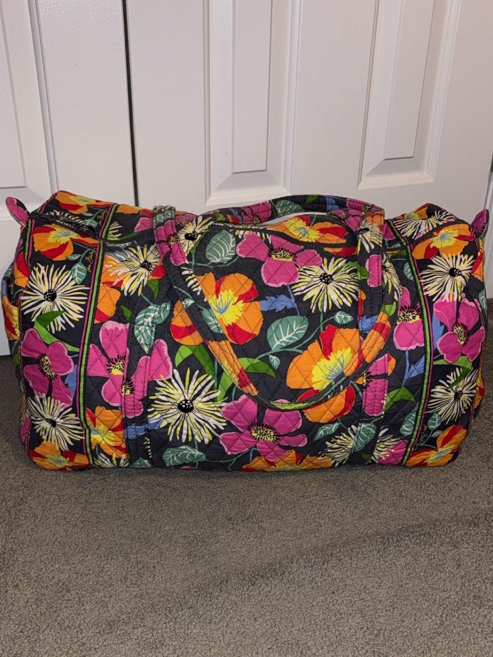 Vera Bradley Quilted Duffel Bag in Jazzy Blooms